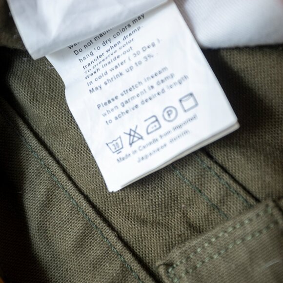 Naked & Famous Army Green Duck Canvas Selvedge Classic Fit 27 - Picture 6 of 10